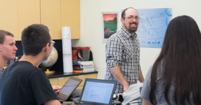 student in classroom