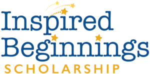 left aligned logo with text Inspired Beginnings Scholarship Program